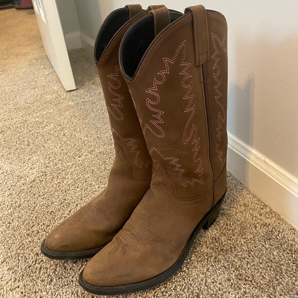 SCL 7014 Brown Leather Cowboy Boots size 9